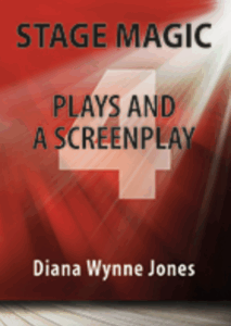 The cover of Stage Magic by Diana Wynne Jones shows the number 4 spotlit against a red background 