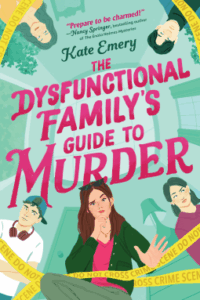 the cover of the dyfunctional family's guide to murder shows sone characters in cut out paper style 